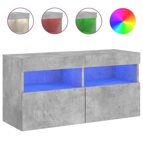 TV ormarić s LED svjetlima siva boja betona 80x30x40 cm - Beton siva 1 80 cm Cijena