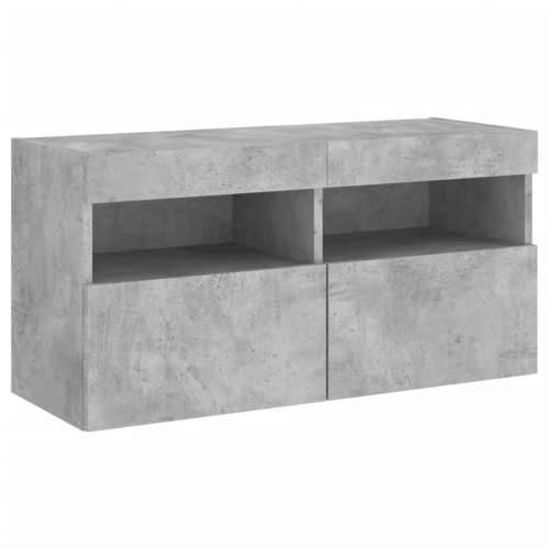 TV ormarić s LED svjetlima siva boja betona 80x30x40 cm - Beton siva 1 80 cm Cijena