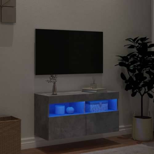 TV ormarić s LED svjetlima siva boja betona 80x30x40 cm - Beton siva 1 80 cm Cijena