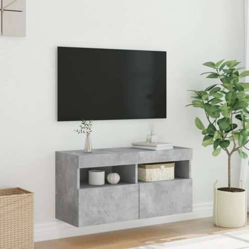 TV ormarić s LED svjetlima siva boja betona 80x30x40 cm - Beton siva 1 80 cm Cijena