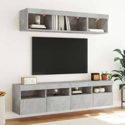 TV ormarić s LED svjetlima siva boja betona 80x30x40 cm - Beton siva 1 80 cm Cijena