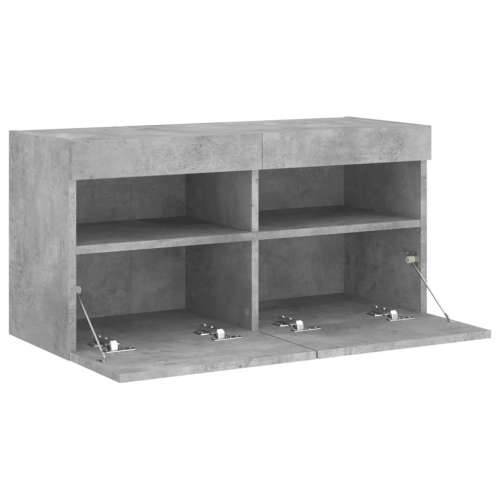 TV ormarić s LED svjetlima siva boja betona 80x30x40 cm - Beton siva 1 80 cm Cijena