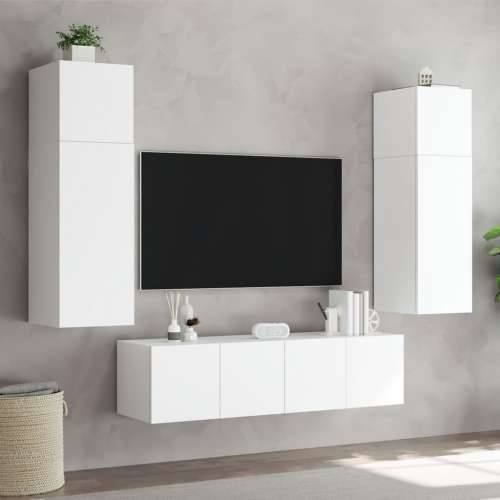 Zidni TV ormarić s LED svjetlima bijeli 80x35x31 cm - Bijela 80 x 35 x 31 cm 1 Cijena