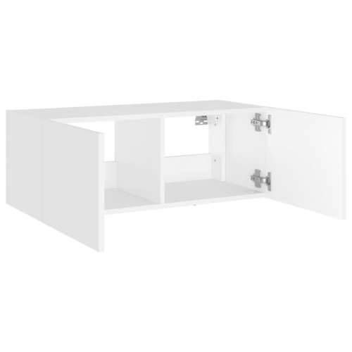 Zidni TV ormarić s LED svjetlima bijeli 80x35x31 cm - Bijela 80 x 35 x 31 cm 1 Cijena