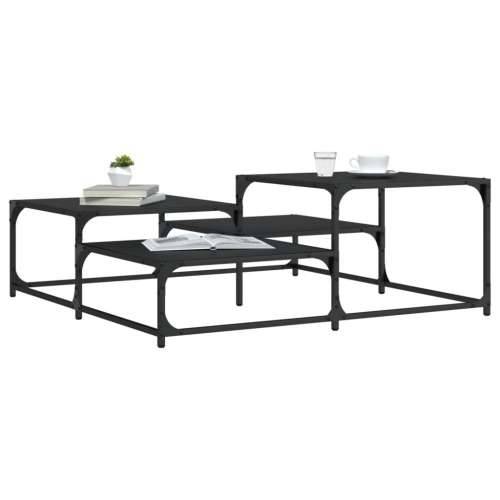 Stolić za kavu crni 107x107x40 cm od konstruiranog drva - Crna 107 x 107 x 40 cm 1 Cijena