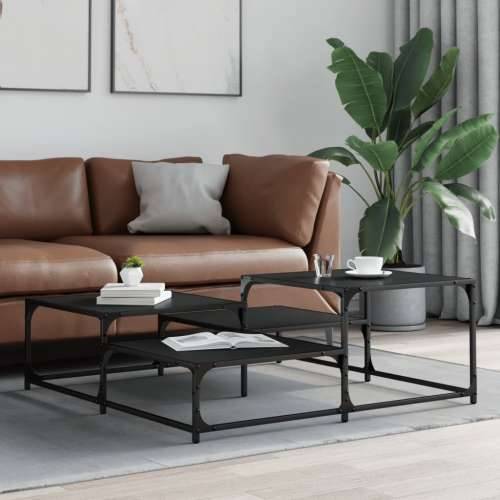 Stolić za kavu crni 107x107x40 cm od konstruiranog drva - Crna 107 x 107 x 40 cm 1 Cijena