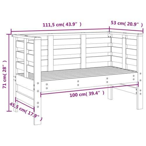 Vrtna klupa smeđa boja meda 111,5x53x71 cm od masivne borovine - Smeđa boja bora 1 Cijena