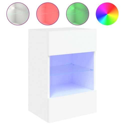 Zidni TV ormarić s LED svjetlima bijeli 40 x 30 x 60,5 cm - Bijela 1 40 cm Cijena