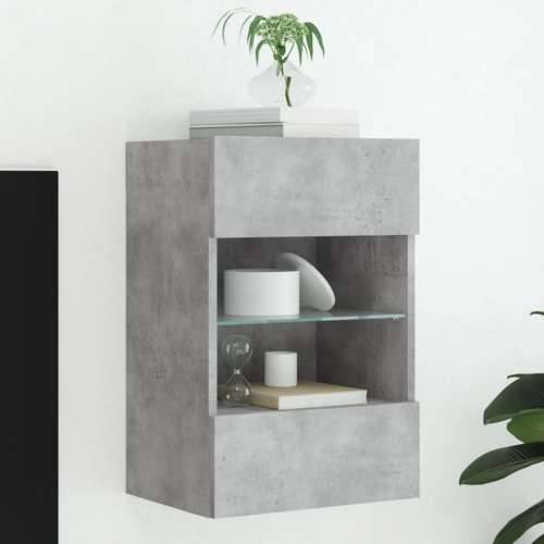TV ormarić s LED svjetlima siva boja betona 40x30x60,5 cm - Beton siva 1 40 cm Cijena