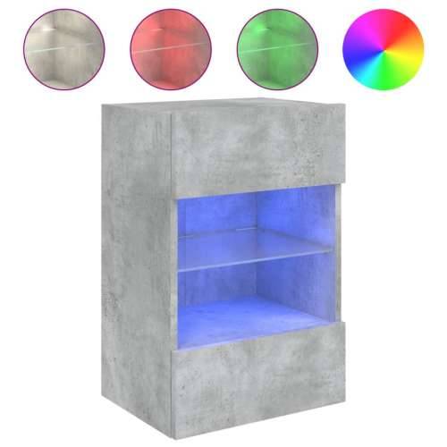 TV ormarić s LED svjetlima siva boja betona 40x30x60,5 cm - Beton siva 1 40 cm Cijena