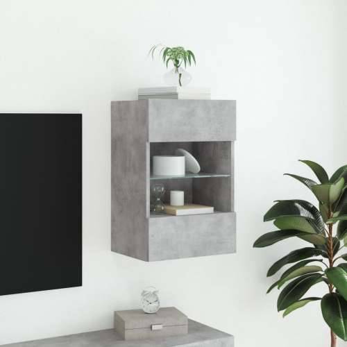 TV ormarić s LED svjetlima siva boja betona 40x30x60,5 cm - Beton siva 1 40 cm Cijena