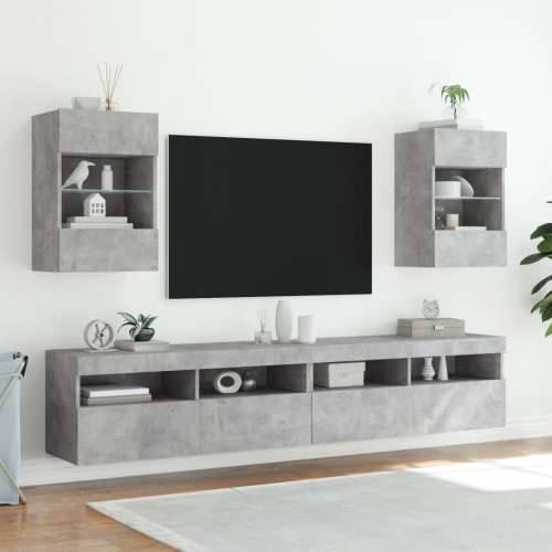 TV ormarić s LED svjetlima siva boja betona 40x30x60,5 cm - Beton siva 1 40 cm Cijena
