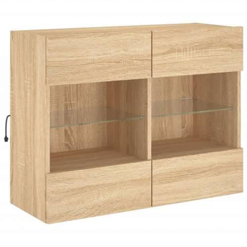 Zidni TV ormarić s LED svjetlima boja hrasta 78,5x30x60,5 cm - sonoma hrast 1 78.5 cm Cijena