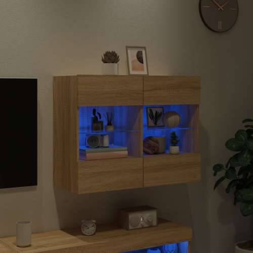 Zidni TV ormarić s LED svjetlima boja hrasta 78,5x30x60,5 cm - sonoma hrast 1 78.5 cm Cijena