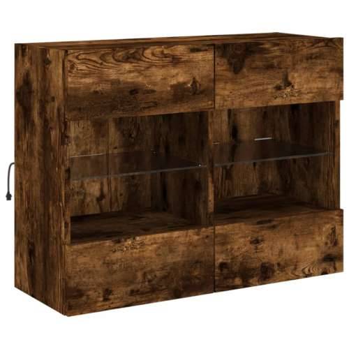 Zidni TV ormarić s LED svjetlima boja hrasta 78,5x30x60,5 cm - Dimljeni hrast 1 78.5 cm Cijena