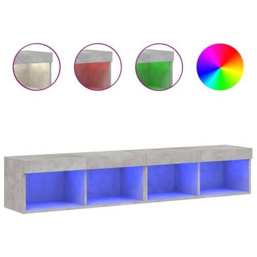 TV ormarići s LED svjetlima 2 kom siva boja betona 80x30x30 cm - Beton siva 2 80 cm Cijena