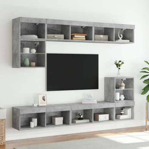 TV ormarići s LED svjetlima 2 kom siva boja betona 80x30x30 cm - Beton siva 2 80 cm Cijena