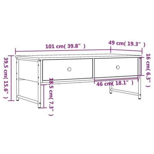 Stolić za kavu crni 101 x 49 x 39,5 cm od konstruiranog drva - Crna 1 Cijena