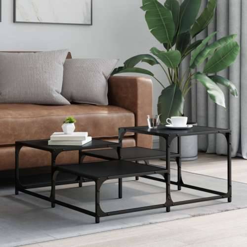 Stolić za kavu crni 87,5x87,5x40 cm od konstruiranog drva - Crna 87.5 x 87.5 x 40 cm 1 Cijena