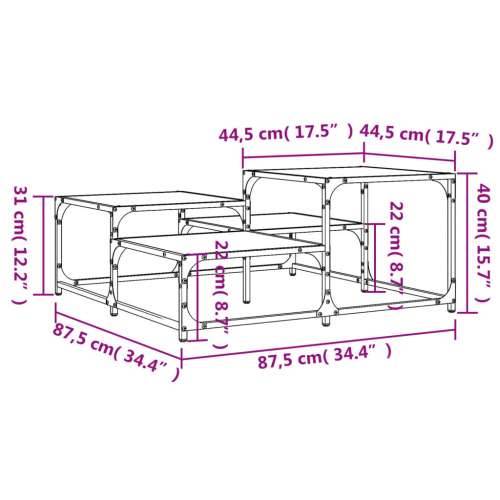 Stolić za kavu crni 87,5x87,5x40 cm od konstruiranog drva - Crna 87.5 x 87.5 x 40 cm 1 Cijena