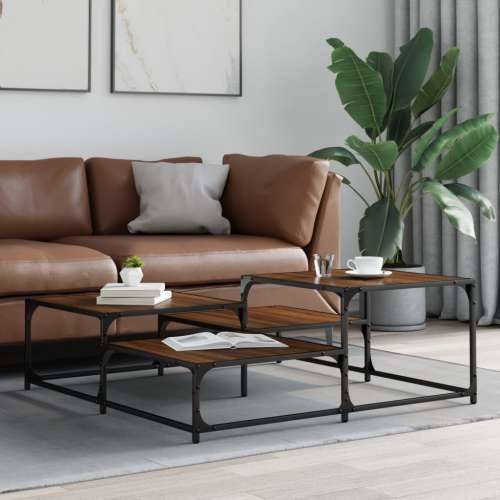 Stolić za kavu boja hrasta 107 x 107 x 40 cm konstruirano drvo Smeđi hrast 107 x 107 x 40 cm 1 Cijena