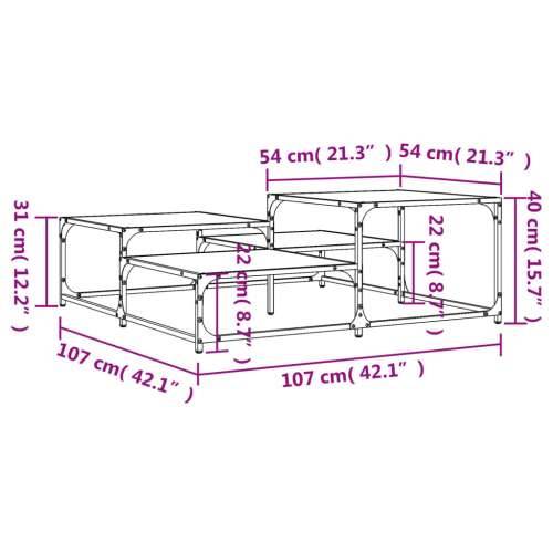 Stolić za kavu boja hrasta 107 x 107 x 40 cm konstruirano drvo Smeđi hrast 107 x 107 x 40 cm 1 Cijena
