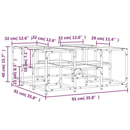 Stolić za kavu boja hrasta sonome 91x91x40 cm konstruirano drvo - Sivi hrast sonoma 91 x 91 x 40 cm 1 Cijena
