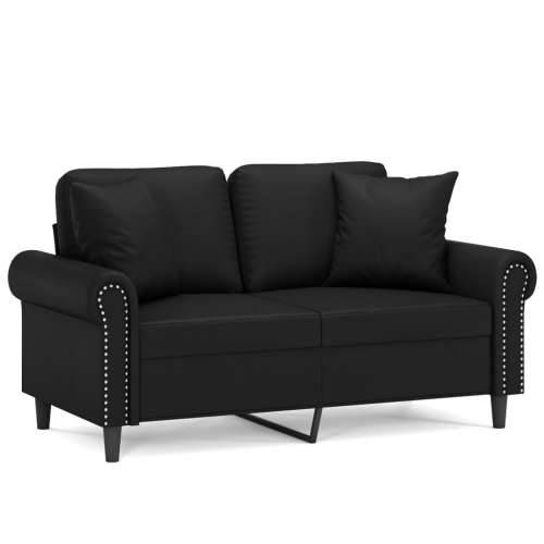 Dvosjed s ukrasnim jastucima crni 120 cm od umjetne kože - Crna 120 cm Cijena