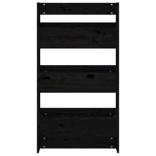 Zidna sadilica s 3 razine 60 x 18,5 x 110 cm crna od borovine - Crna boja bora 1 Cijena