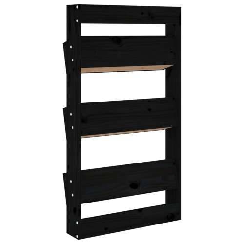 Zidna sadilica s 3 razine 60 x 18,5 x 110 cm crna od borovine - Crna boja bora 1 Cijena