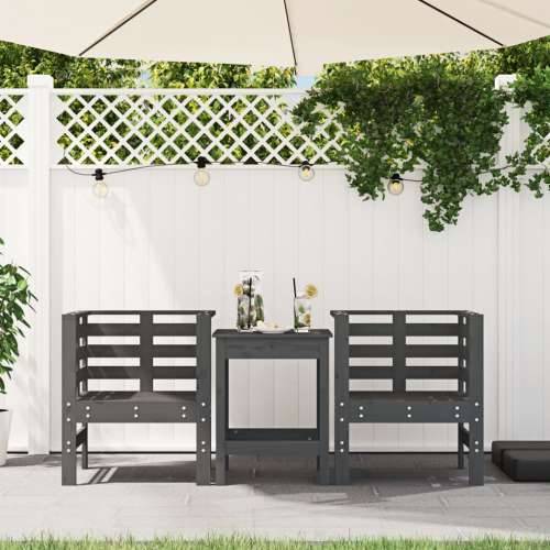 Vrtne stolice 2 kom sive 61,5 x 53 x 71 cm od masivne borovine - Siva boja bora 2 Cijena