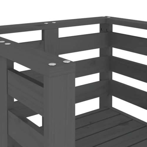 Vrtne stolice 2 kom sive 61,5 x 53 x 71 cm od masivne borovine - Siva boja bora 2 Cijena