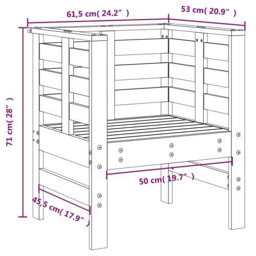 Vrtne stolice 2 kom sive 61,5 x 53 x 71 cm od masivne borovine - Siva boja bora 2 Cijena