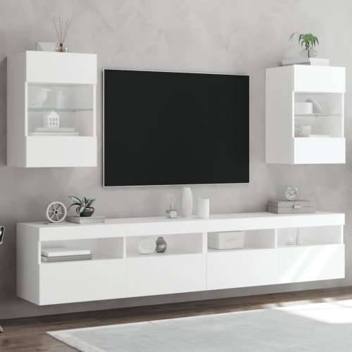 Zidni TV ormarići s LED svjetlima 2 kom bijeli 40x30x60,5 cm Cijena