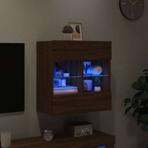 Zidni TV ormarić s LED svjetlima boja hrasta 58,5x30x60,5 cm - Smeđi hrast 1 58.5 cm Cijena