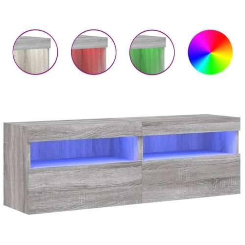 Zidni TV ormarići LED 2 kom siva boja hrasta 60x30x40 cm - Sivi hrast sonoma 2 60 cm Cijena