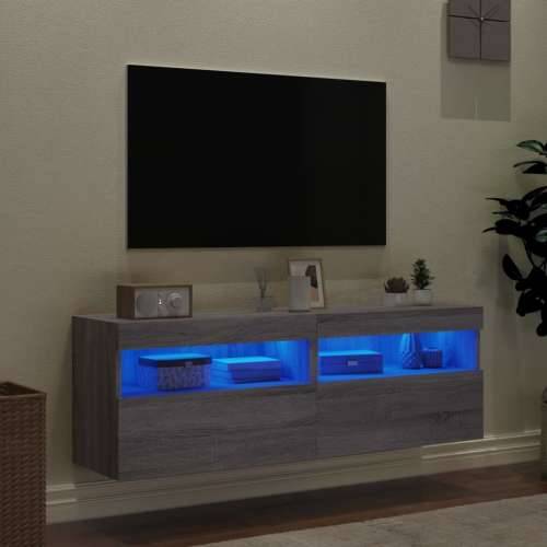 Zidni TV ormarići LED 2 kom siva boja hrasta 60x30x40 cm - Sivi hrast sonoma 2 60 cm Cijena