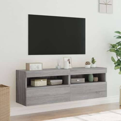 Zidni TV ormarići LED 2 kom siva boja hrasta 60x30x40 cm - Sivi hrast sonoma 2 60 cm Cijena