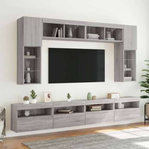 Zidni TV ormarići LED 2 kom siva boja hrasta 60x30x40 cm - Sivi hrast sonoma 2 60 cm Cijena