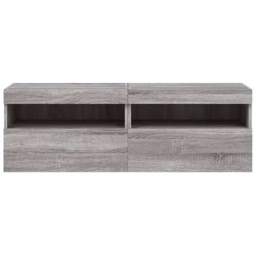 Zidni TV ormarići LED 2 kom siva boja hrasta 60x30x40 cm - Sivi hrast sonoma 2 60 cm Cijena