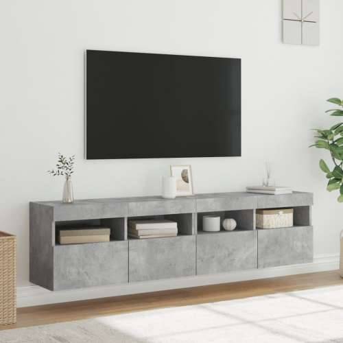 Zidni TV ormarići LED 2 kom boja betona 80x30x40 cm - Beton siva 2 80 cm Cijena