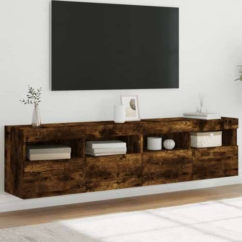 Zidni TV ormarići LED 2 kom boja hrasta 80x30x40 cm - Dimljeni hrast 2 80 cm Cijena