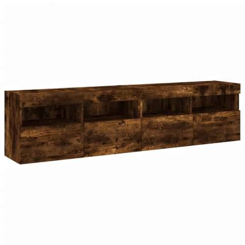 Zidni TV ormarići LED 2 kom boja hrasta 80x30x40 cm - Dimljeni hrast 2 80 cm Cijena
