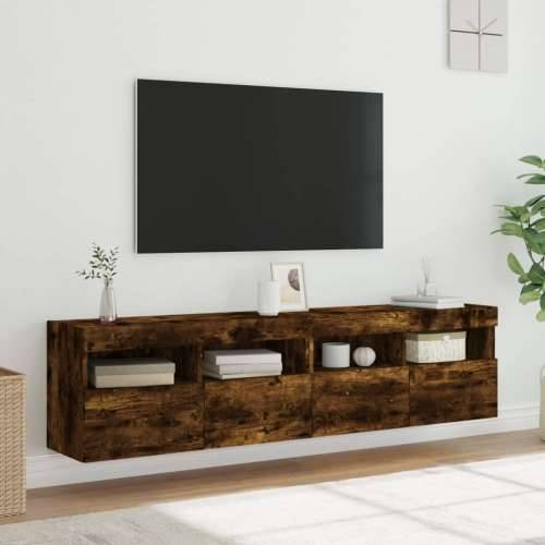 Zidni TV ormarići LED 2 kom boja hrasta 80x30x40 cm - Dimljeni hrast 2 80 cm Cijena