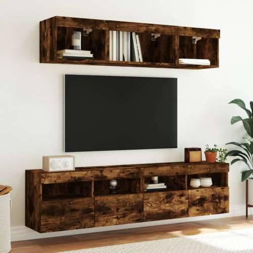 Zidni TV ormarići LED 2 kom boja hrasta 80x30x40 cm - Dimljeni hrast 2 80 cm Cijena