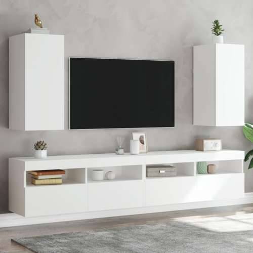Zidni TV ormarići s LED svjetlima 2 kom bijeli 30,5x35x70 cm Cijena