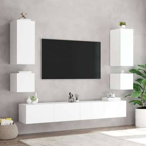 Zidni TV ormarić s LED svjetlima bijeli 40,5 x 35 x 40 cm - Bijela 40.5 x 35 x 40 cm 1 Cijena