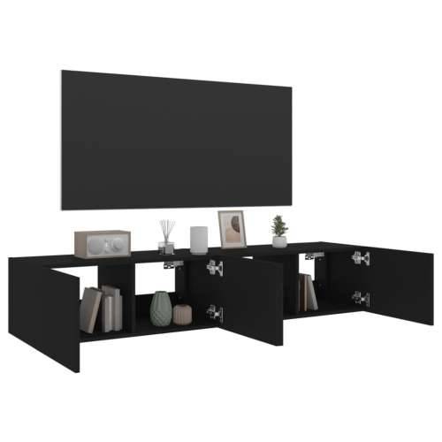Zidni TV ormarići s LED svjetlima 2 kom crni 80x35x31 cm - Crna 80 x 35 x 31 cm 2 Cijena