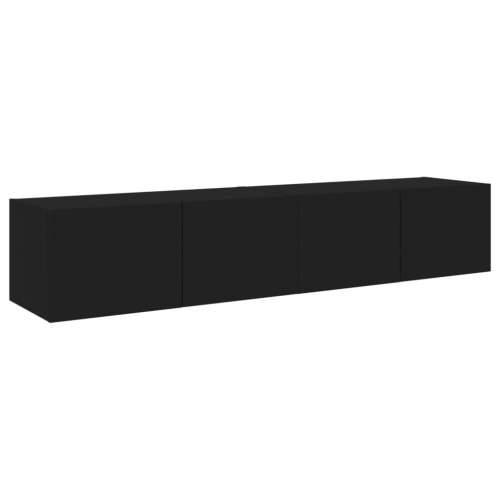Zidni TV ormarići s LED svjetlima 2 kom crni 80x35x31 cm - Crna 80 x 35 x 31 cm 2 Cijena