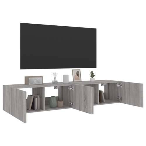Zidni TV ormarići LED 2 kom siva boja hrasta 80x35x31 cm - Sivi hrast sonoma 80 x 35 x 31 cm 2 Cijena